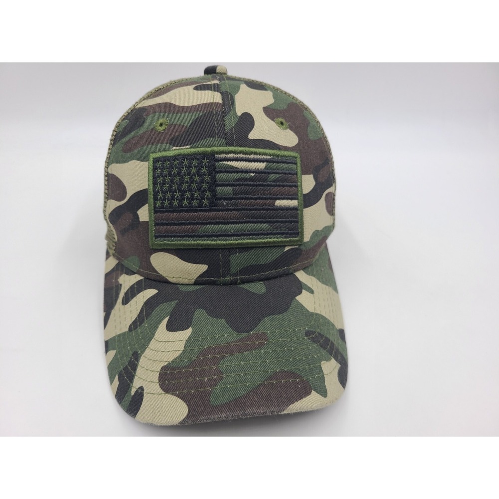 Black Eagle American Flag Camo Mesh Trucker Snapback Hat Cap Dad Men Women Green